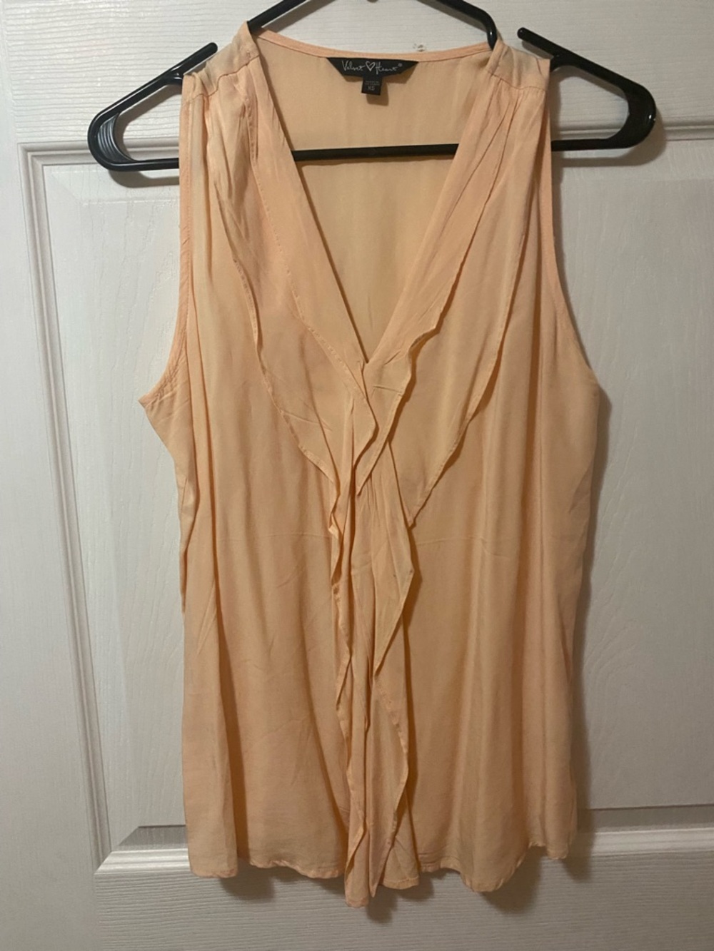 Velvet Heart Peach Ruffle-Front Sleeveless Camisole